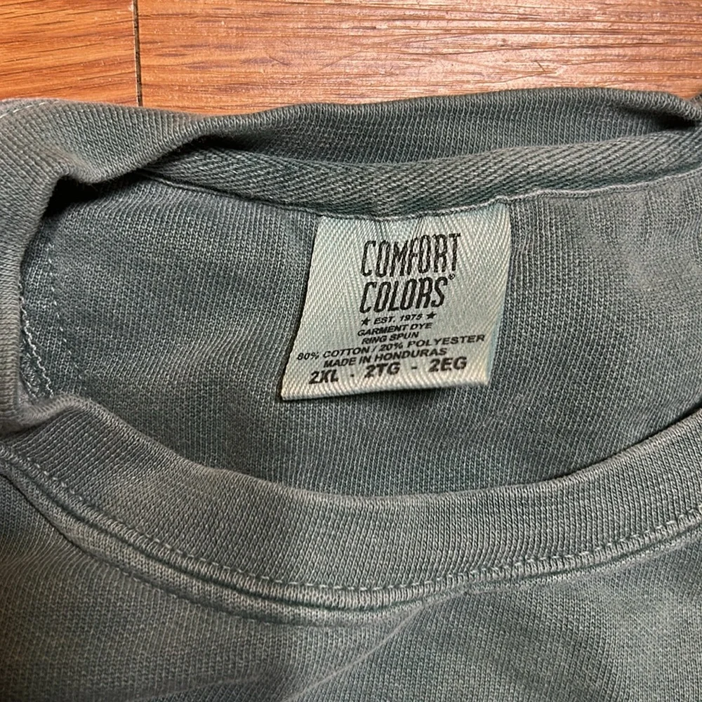 Comfort Colors Green Crewneck Sweater with Graphic Print